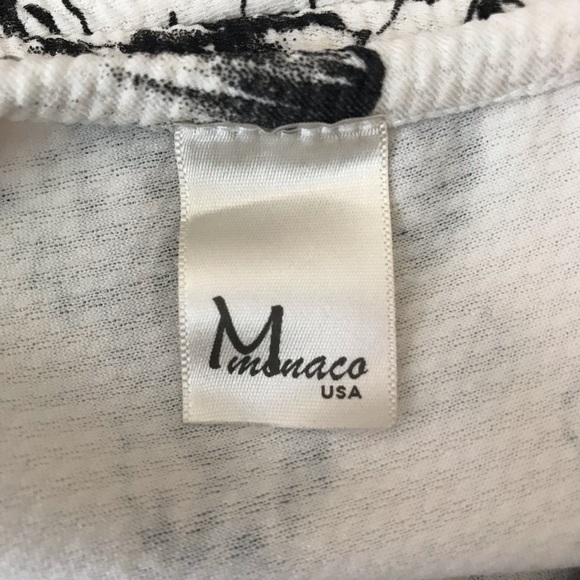 Black and White Floral Dress with Lace Neckline - Picture 6 of 7